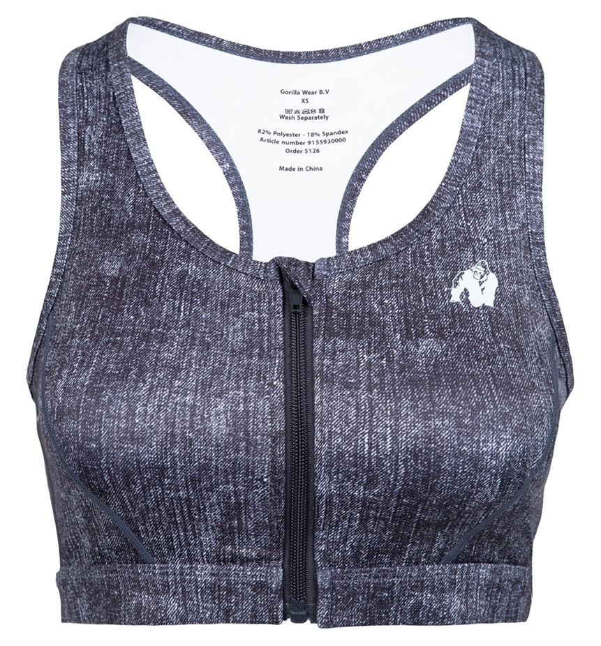 Zip-front sports bra